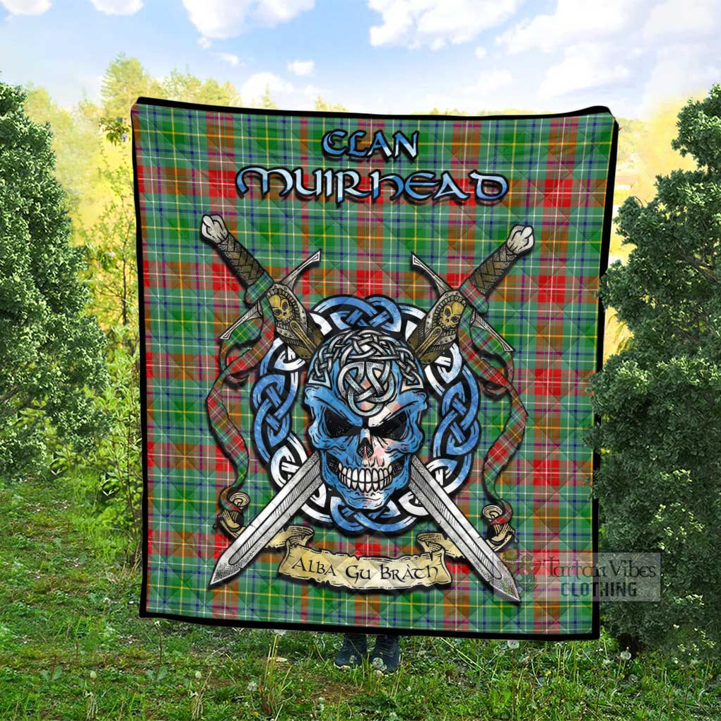 Muirhead Tartan Quilt with Celtic Skull Alba Gu Brath Style - Tartan Vibes Clothing
