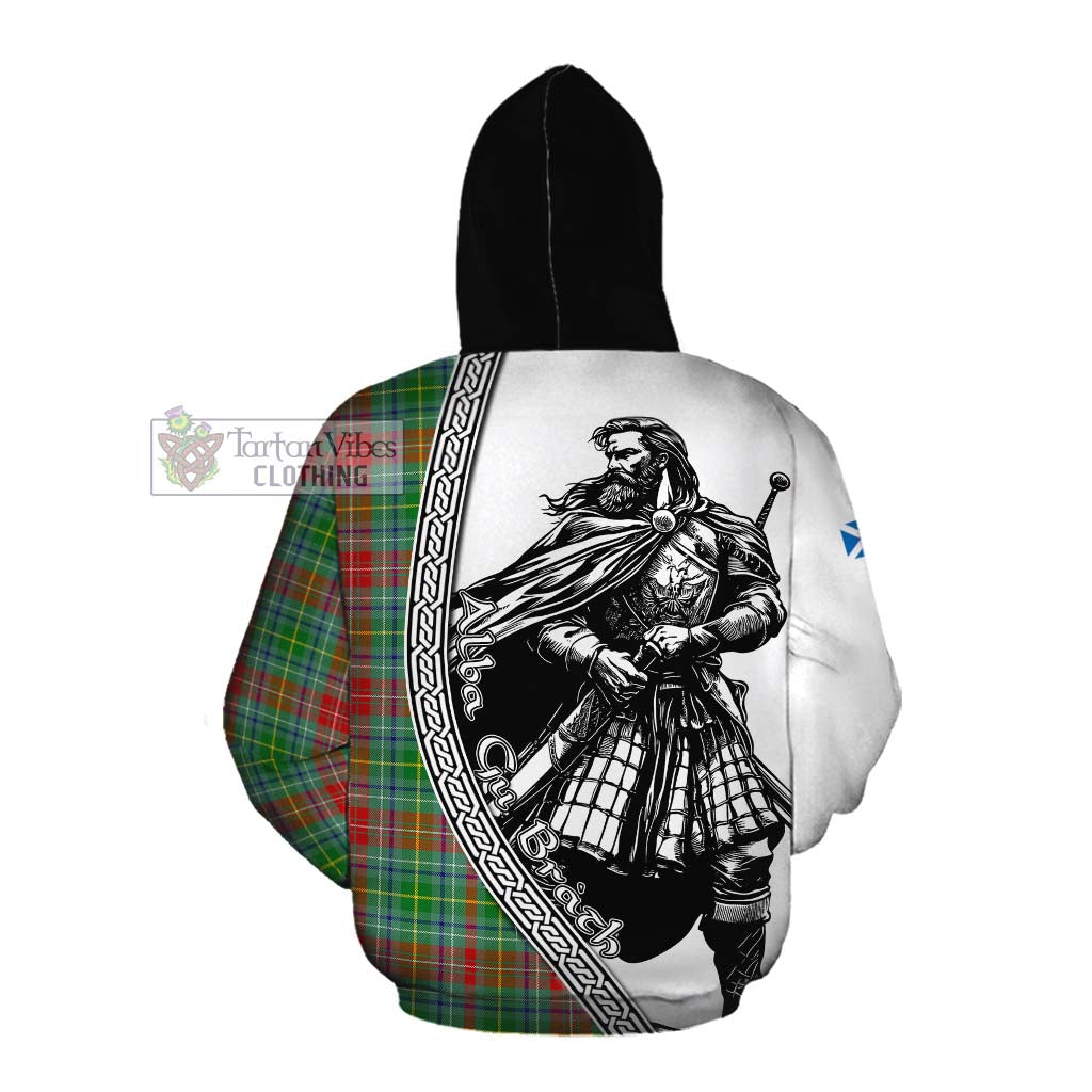 Muirhead Tartan Clan Crest Cotton Hoodie with Highlander Warrior Celtic Style Pullover Hoodie - Tartan Vibes Clothing