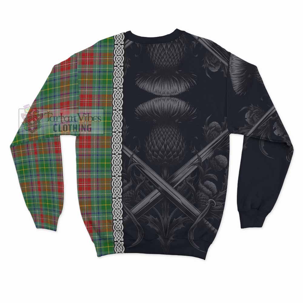 Muirhead Tartan Sweatshirt with Family Crest Cross Sword Thistle Celtic Vibes - Tartan Vibes Clothing