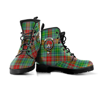 Muirhead Tartan Leather Boots with Family Crest