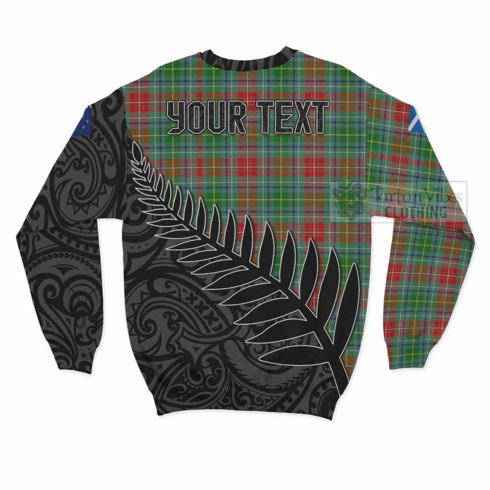 Muirhead Crest Tartan Sweatshirt with New Zealand Silver Fern Half Style - Tartan Vibes Clothing