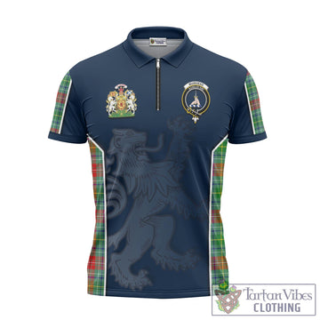 Muirhead Tartan Zipper Polo Shirt with Family Crest and Lion Rampant Vibes Sport Style