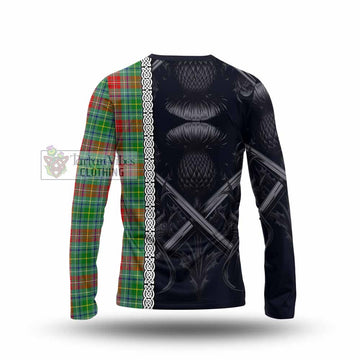 Muirhead Tartan Long Sleeve T-Shirt with Family Crest Cross Sword Thistle Celtic Vibes - Tartan Vibes Clothing