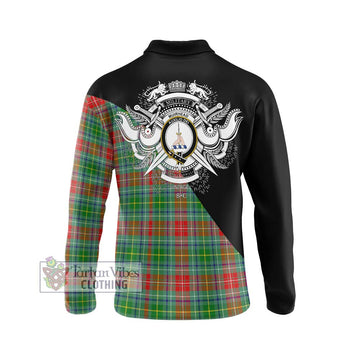 Muirhead Tartan Long Sleeve Polo Shirt with Family Crest and Military Logo Style - Tartan Vibes Clothing