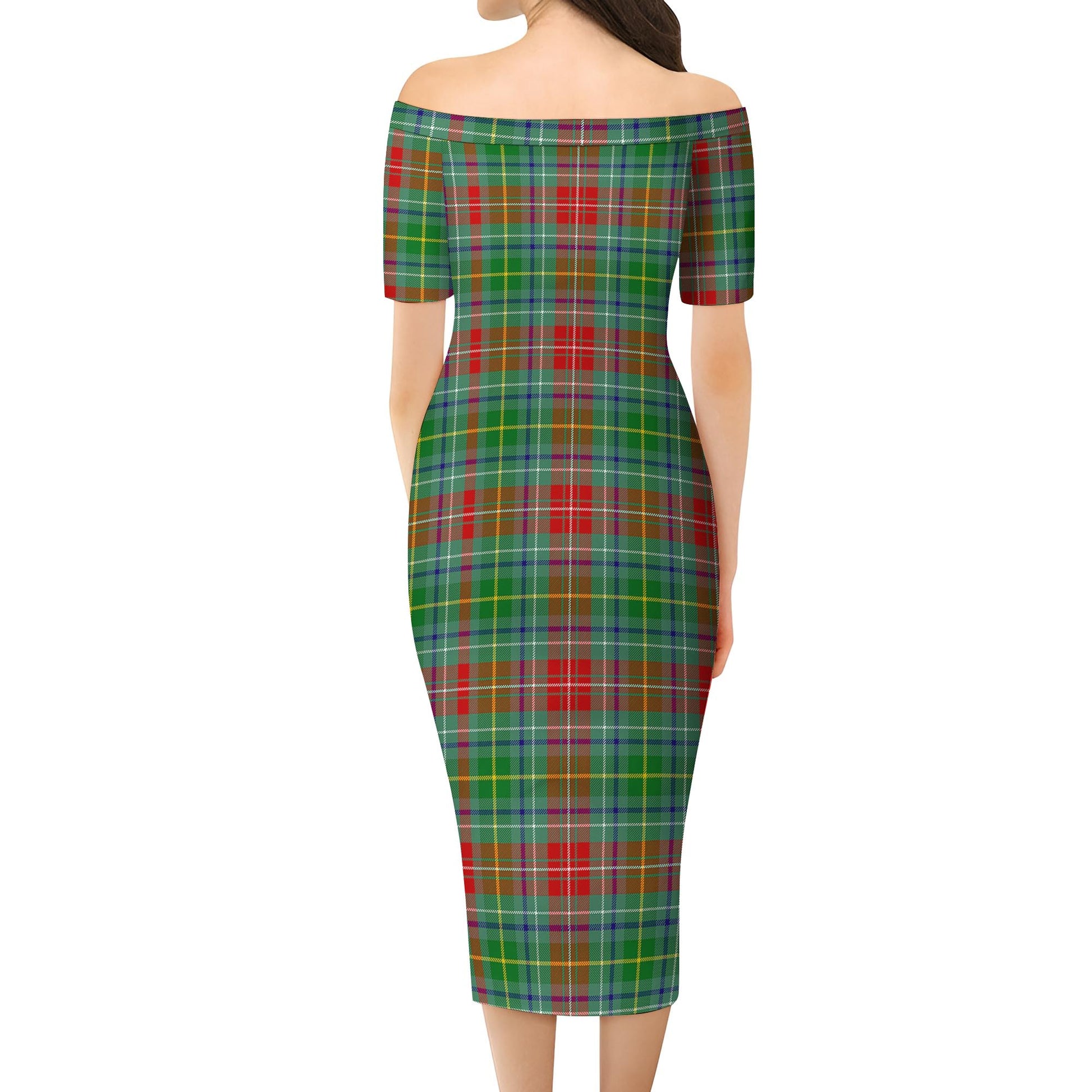 Muirhead Tartan Off Shoulder Lady Dress - Tartan Vibes Clothing
