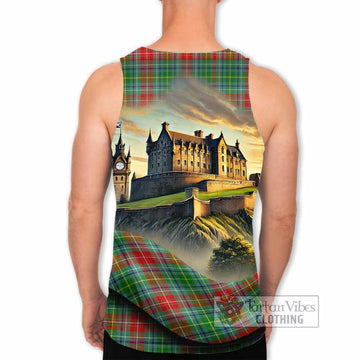 Muirhead Tartan Family Crest Men's Tank Top with Scottish Ancient Castle Style - Tartan Vibes Clothing