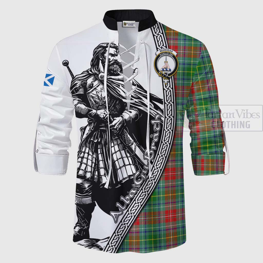 Muirhead Tartan Clan Crest Ghillie Kilt Shirt with Highlander Warrior Celtic Style - Tartan Vibes Clothing