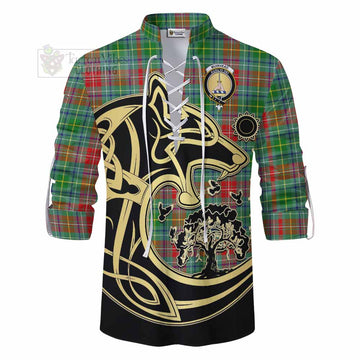 Muirhead Tartan Ghillie Kilt Shirt with Family Crest Celtic Wolf Style - Tartan Vibes Clothing