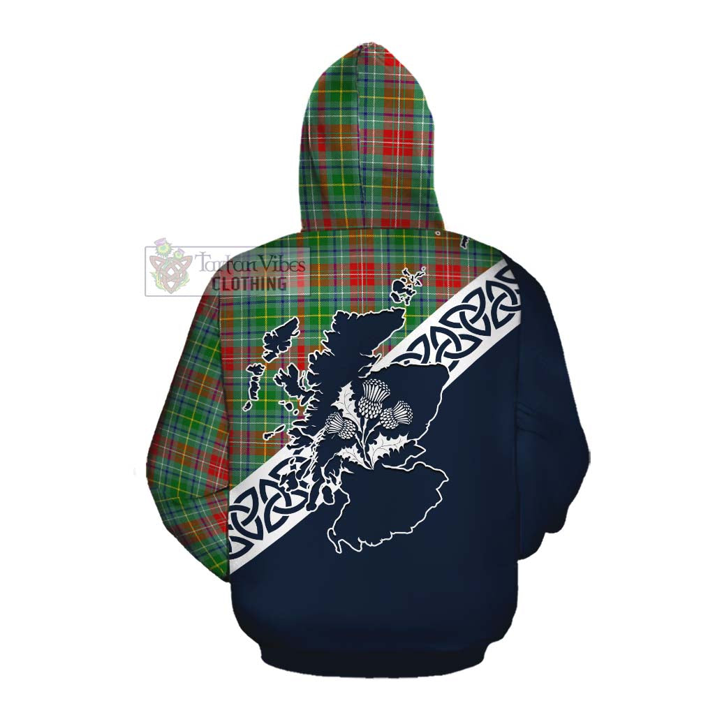 Muirhead Tartan Cotton Hoodie Featuring Thistle and Scotland Map Pullover Hoodie - Tartan Vibes Clothing