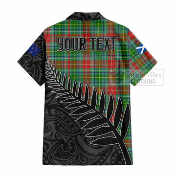 Muirhead Crest Tartan Hawaiian Shirt with New Zealand Silver Fern Half Style - Tartan Vibes Clothing