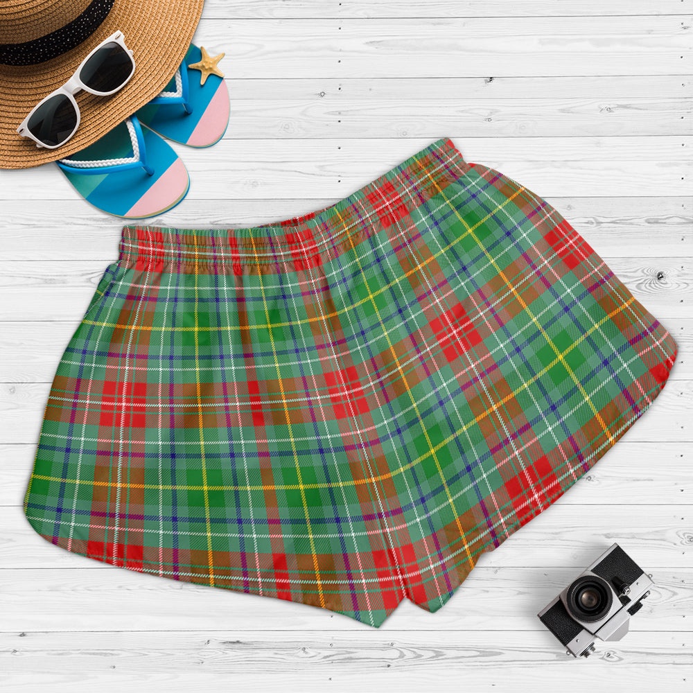 Muirhead Tartan Womens Shorts with Family Crest - Tartan Vibes Clothing
