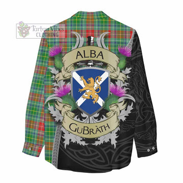 Muirhead Tartan Family Crest Women's Casual Shirt Lion Rampant Royal Thistle Shield Celtic Inspired - Tartan Vibes Clothing
