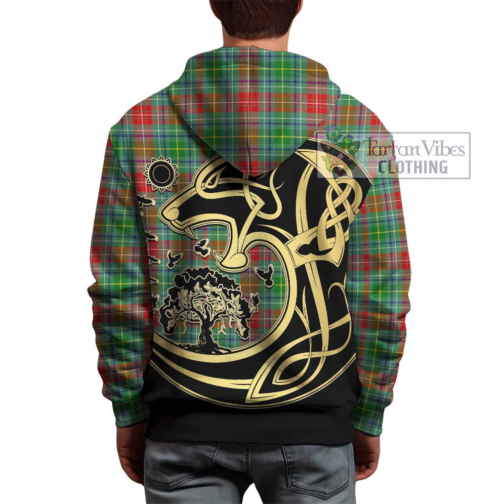 Muirhead Tartan Hoodie with Family Crest Celtic Wolf Style - Tartan Vibes Clothing
