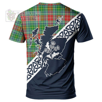 Muirhead Tartan T-Shirt Featuring Thistle and Scotland Map - Tartanvibesclothing Store