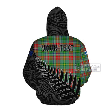 Muirhead Crest Tartan Cotton Hoodie with New Zealand Silver Fern Half Style Pullover Hoodie - Tartan Vibes Clothing