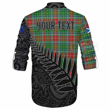 Muirhead Crest Tartan Ghillie Kilt Shirt with New Zealand Silver Fern Half Style - Tartan Vibes Clothing