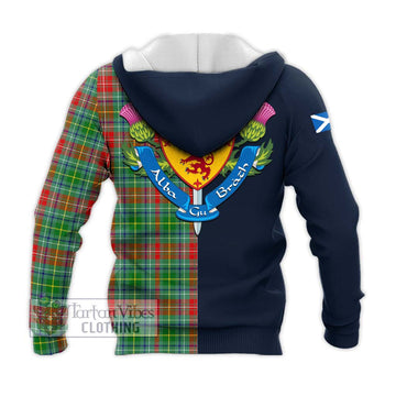 Muirhead Tartan Knitted Hoodie Alba with Scottish Lion Royal Arm Half Style - Tartan Vibes Clothing