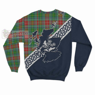 Muirhead Tartan Sweatshirt Featuring Thistle and Scotland Map - Tartan Vibes Clothing