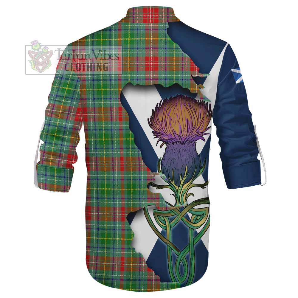 Tartan Vibes Clothing Muirhead Tartan Family Crest Ghillie Kilt Shirt Scottish Thistle Celtic Inspired
