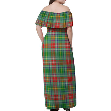 Muirhead Tartan Off Shoulder Long Dress - Tartan Vibes Clothing