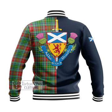 Muirhead Tartan Baseball Jacket Alba with Scottish Lion Royal Arm Half Style - Tartan Vibes Clothing