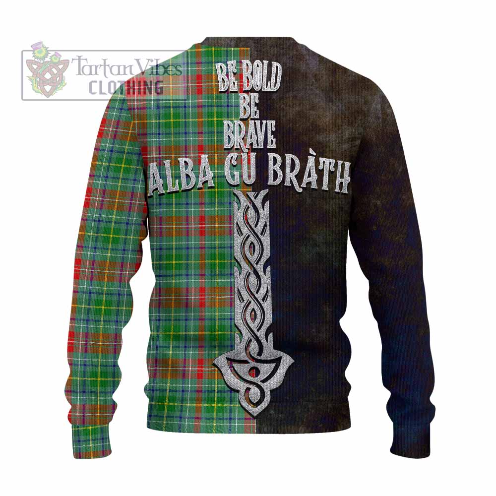 Tartan Vibes Clothing Muirhead Tartan Family Crest Knitted Sweater Alba Gu Brath Be Brave Lion Ancient Style