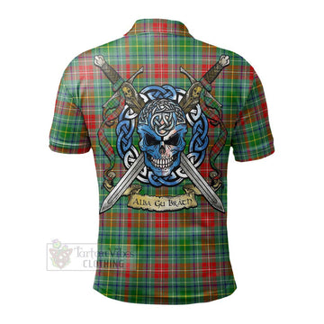 Muirhead Tartan Polo Shirt with Family Crest Celtic Skull Style - Tartan Vibes Clothing