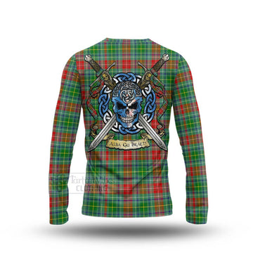Muirhead Tartan Long Sleeve T-Shirt with Family Crest Celtic Skull Style - Tartan Vibes Clothing