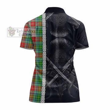 Muirhead Tartan Women's Polo Shirt with Family Crest Cross Sword Thistle Celtic Vibes - Tartan Vibes Clothing