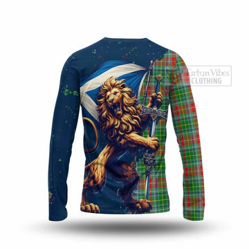 Muirhead Tartan Family Crest Long Sleeve T-Shirt with Scottish Majestic Lion - Tartan Vibes Clothing