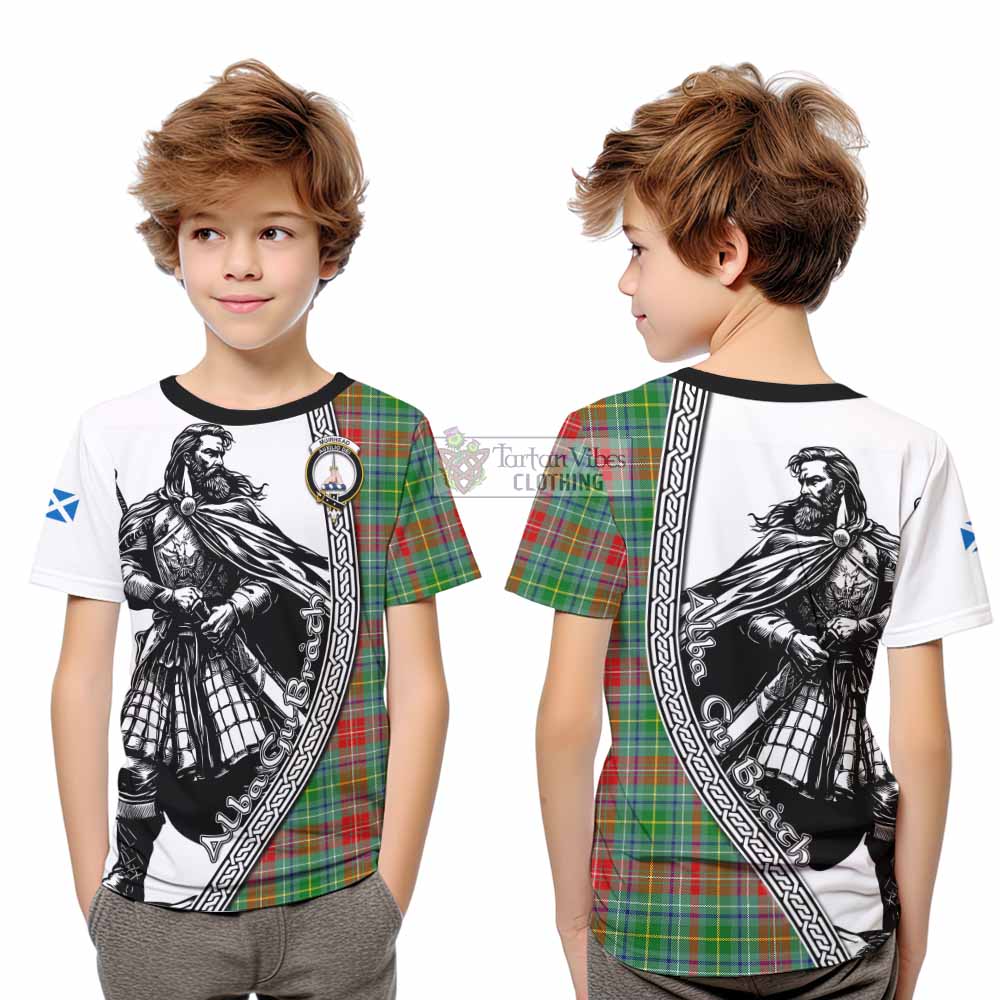 Muirhead Tartan Clan Crest Kid T-Shirt with Highlander Warrior Celtic Style - Tartan Vibes Clothing