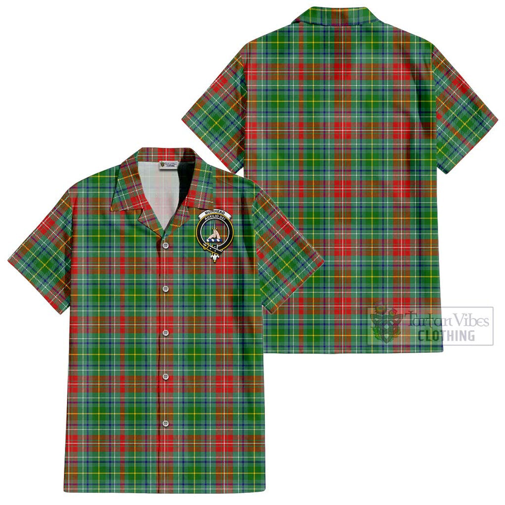 Muirhead Tartan Cotton Hawaiian Shirt with Family Crest - Tartan Vibes Clothing