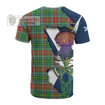 Tartan Vibes Clothing Muirhead Tartan Family Crest Cotton T-shirt Scottish Thistle Celtic Inspired