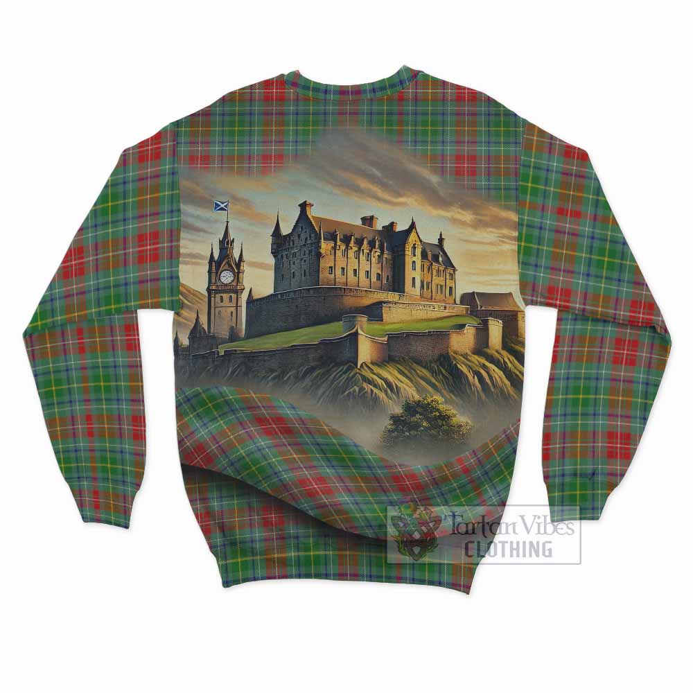Muirhead Tartan Family Crest Sweatshirt with Scottish Ancient Castle Style - Tartan Vibes Clothing