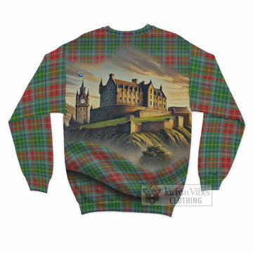 Muirhead Tartan Family Crest Sweatshirt with Scottish Ancient Castle Style - Tartan Vibes Clothing