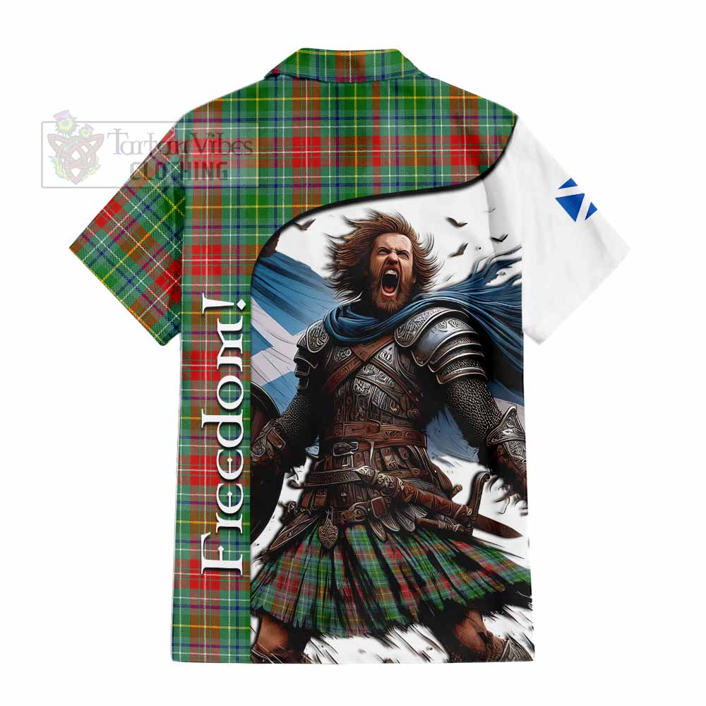 Tartan Vibes Clothing Muirhead Crest Tartan Short Sleeve Button Shirt Inspired by the Freedom of Scottish Warrior