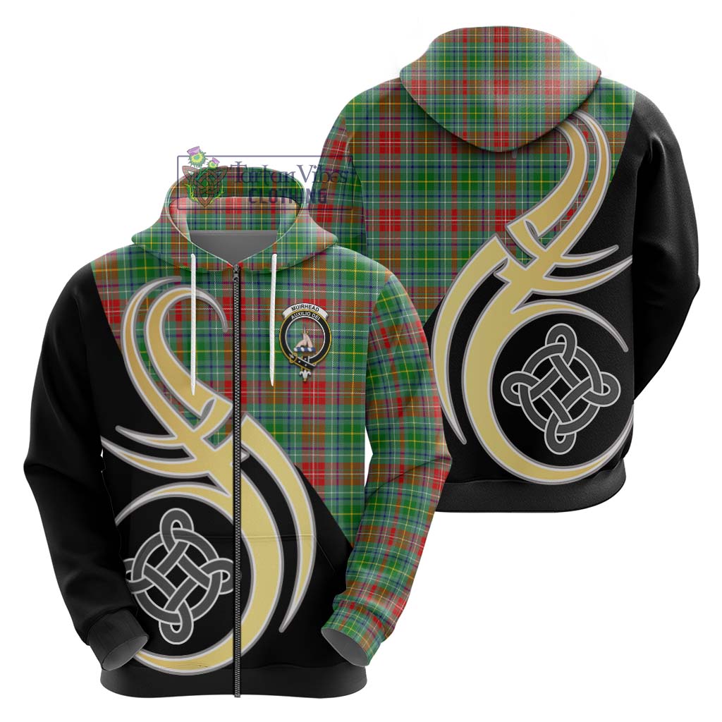 Muirhead Tartan Hoodie with Family Crest and Celtic Symbol Style - Tartan Vibes Clothing