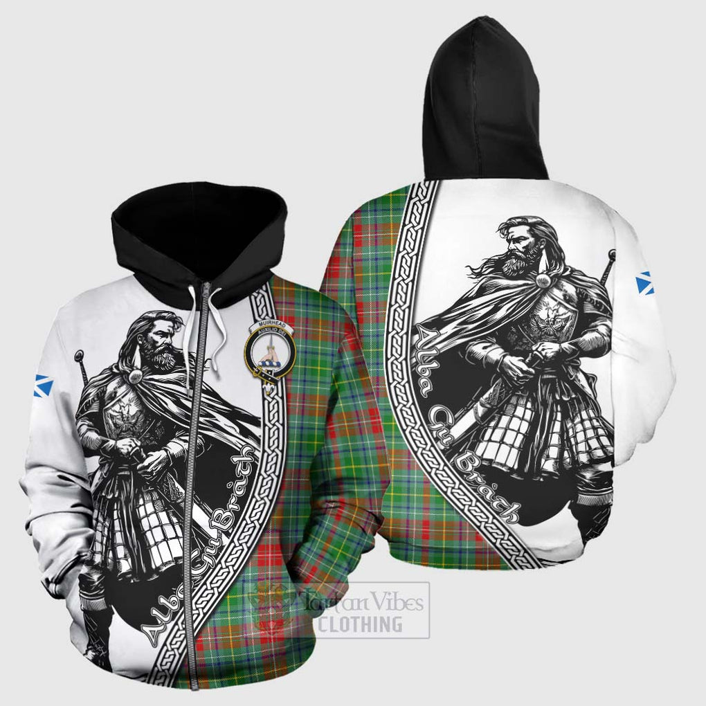 Muirhead Tartan Clan Crest Hoodie with Highlander Warrior Celtic Style - Tartan Vibes Clothing