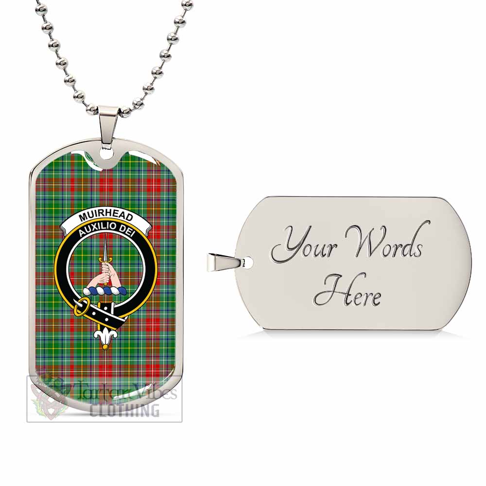 Muirhead Tartan Dog Tag Necklace with Family Crest Silver Yes - Tartan Vibes Clothing