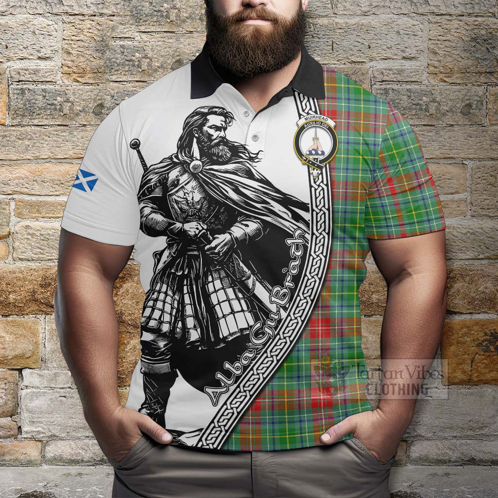 Muirhead Tartan Clan Crest Polo Shirt with Highlander Warrior Celtic Style - Tartan Vibes Clothing