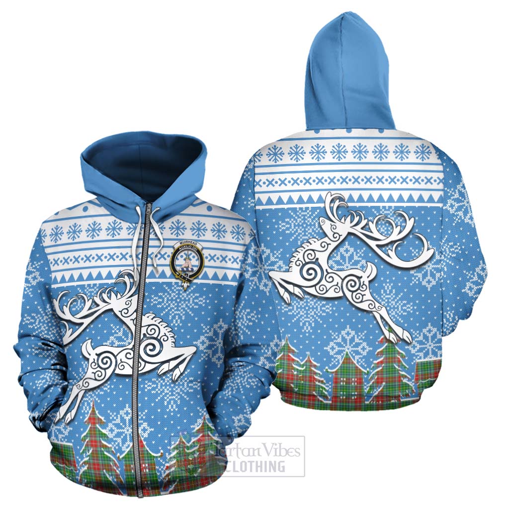 Muirhead Clan Christmas Hoodie Celtic Reindeer Style - Tartan Vibes Clothing
