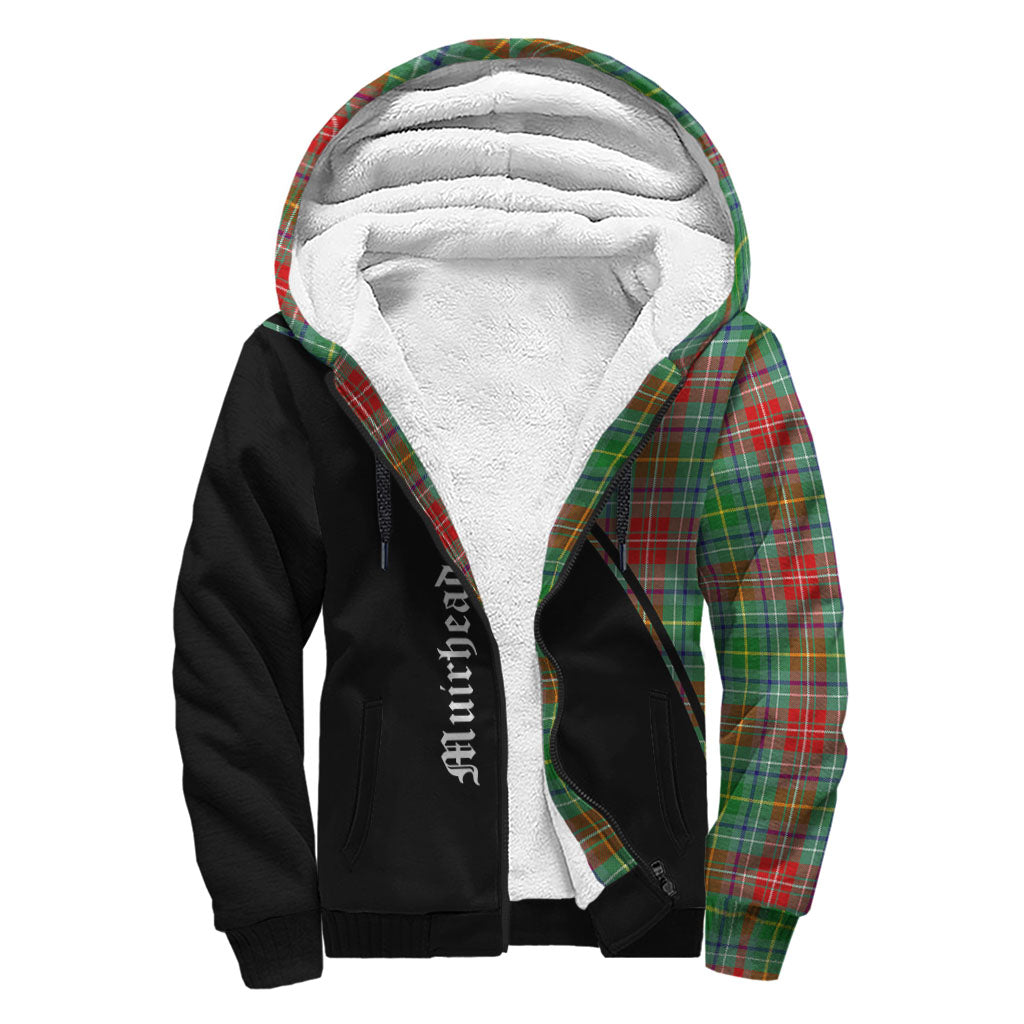Muirhead Tartan Sherpa Hoodie with Family Crest Curve Style - Tartan Vibes Clothing