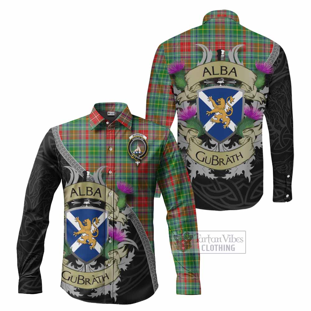 Muirhead Tartan Family Crest Long Sleeve Button Shirt Lion Rampant Royal Thistle Shield Celtic Inspired - Tartan Vibes Clothing