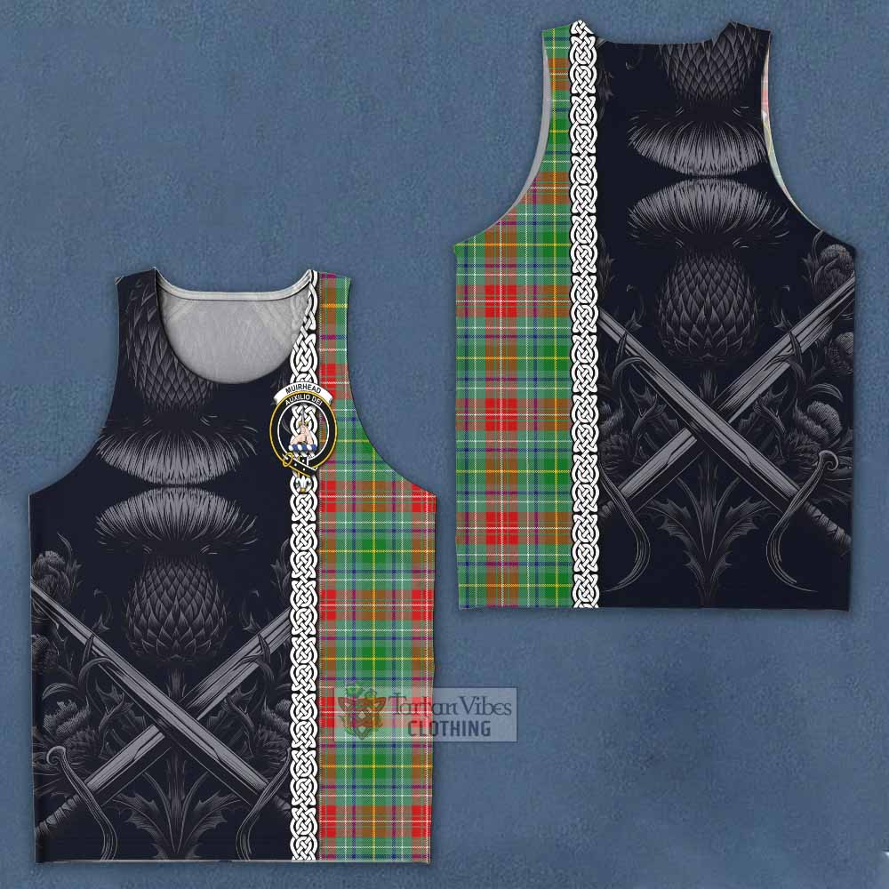 Muirhead Tartan Men's Tank Top with Family Crest Cross Sword Thistle Celtic Vibes - Tartan Vibes Clothing