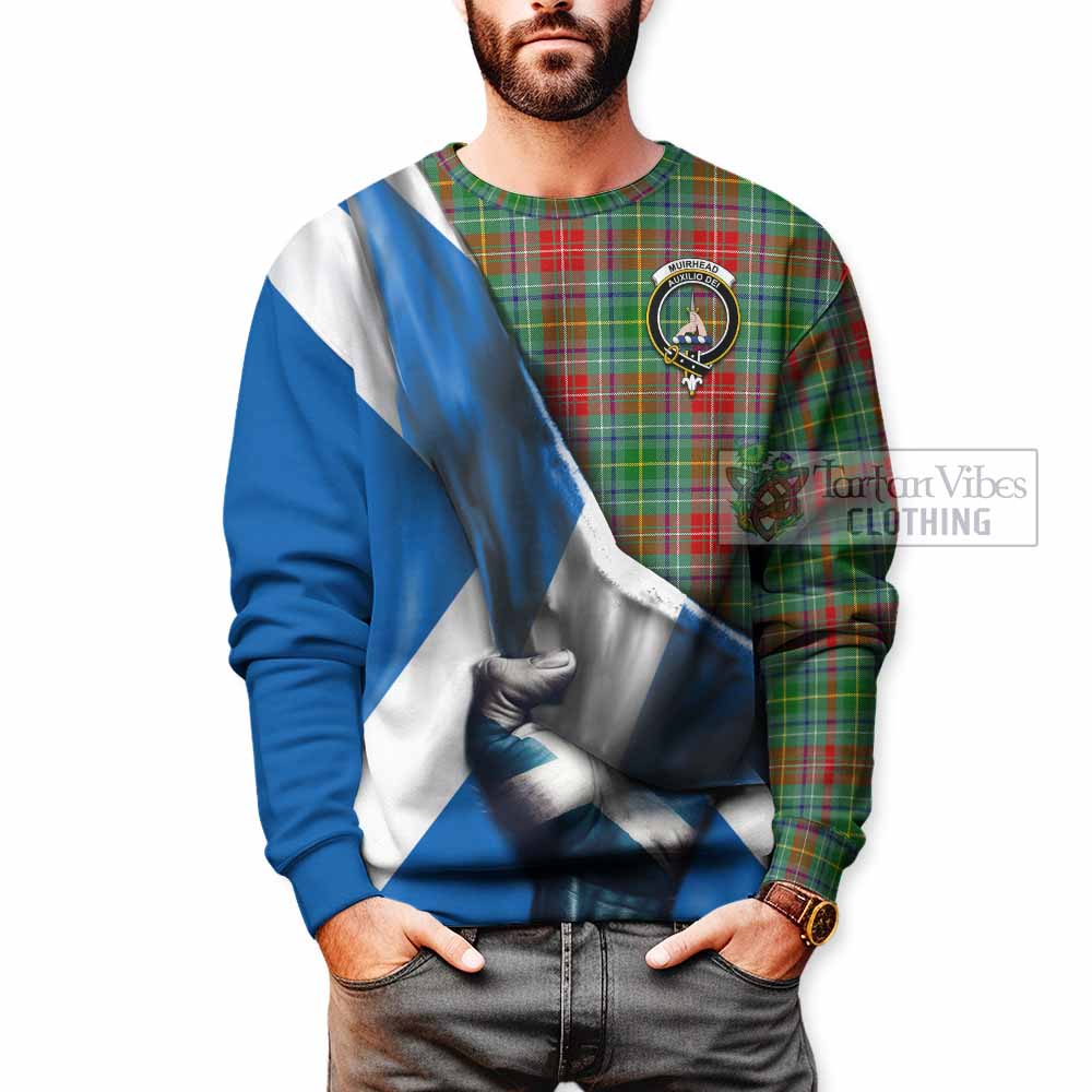 Muirhead Tartan Sweatshirt with Family Crest Scotland Patriotic Style - Tartan Vibes Clothing