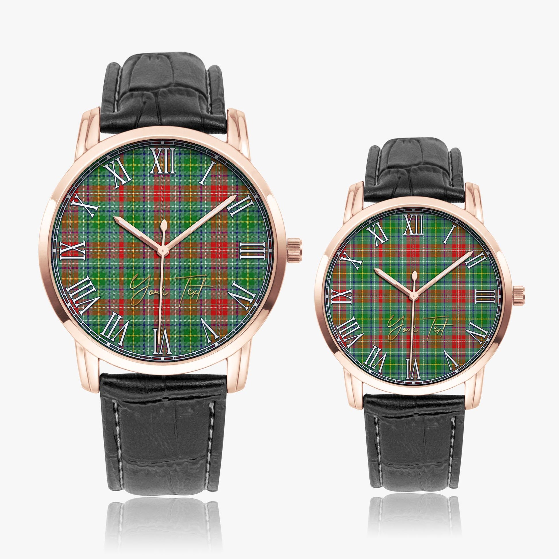 Muirhead Tartan Personalized Your Text Leather Trap Quartz Watch - Tartan Vibes Clothing