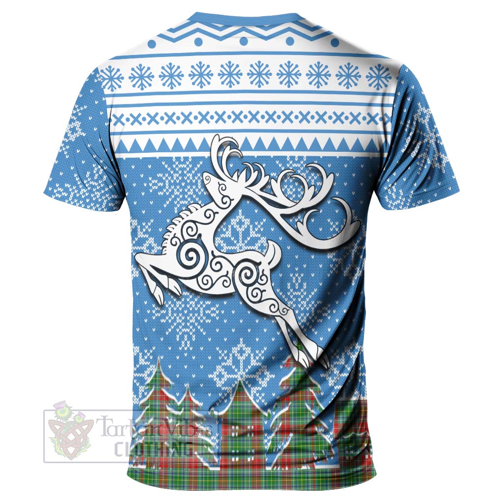 Muirhead Clan Christmas T-Shirt Celtic Reindeer Style - Tartan Vibes Clothing