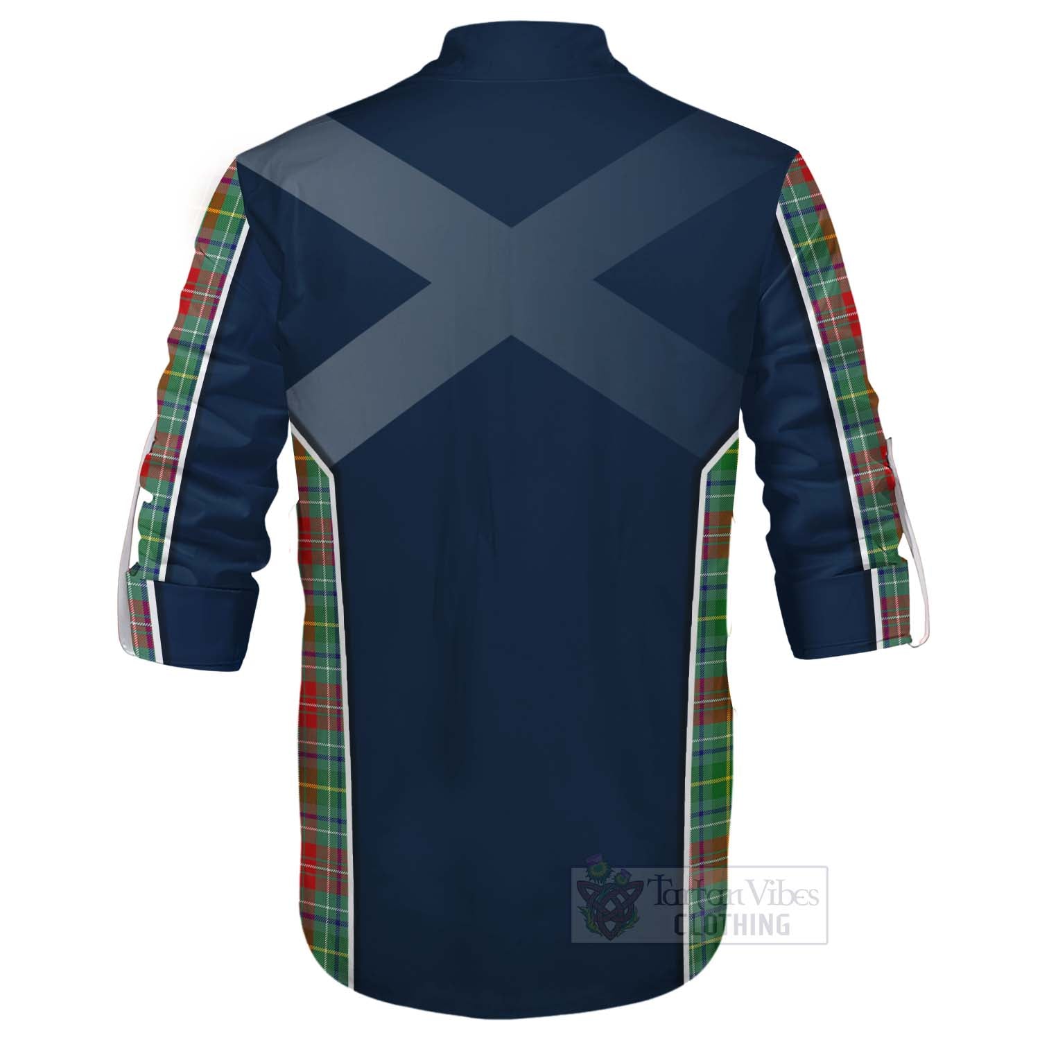 Tartan Vibes Clothing Muirhead Tartan Ghillie Kilt Shirt with Family Crest and Scottish Thistle Vibes Sport Style