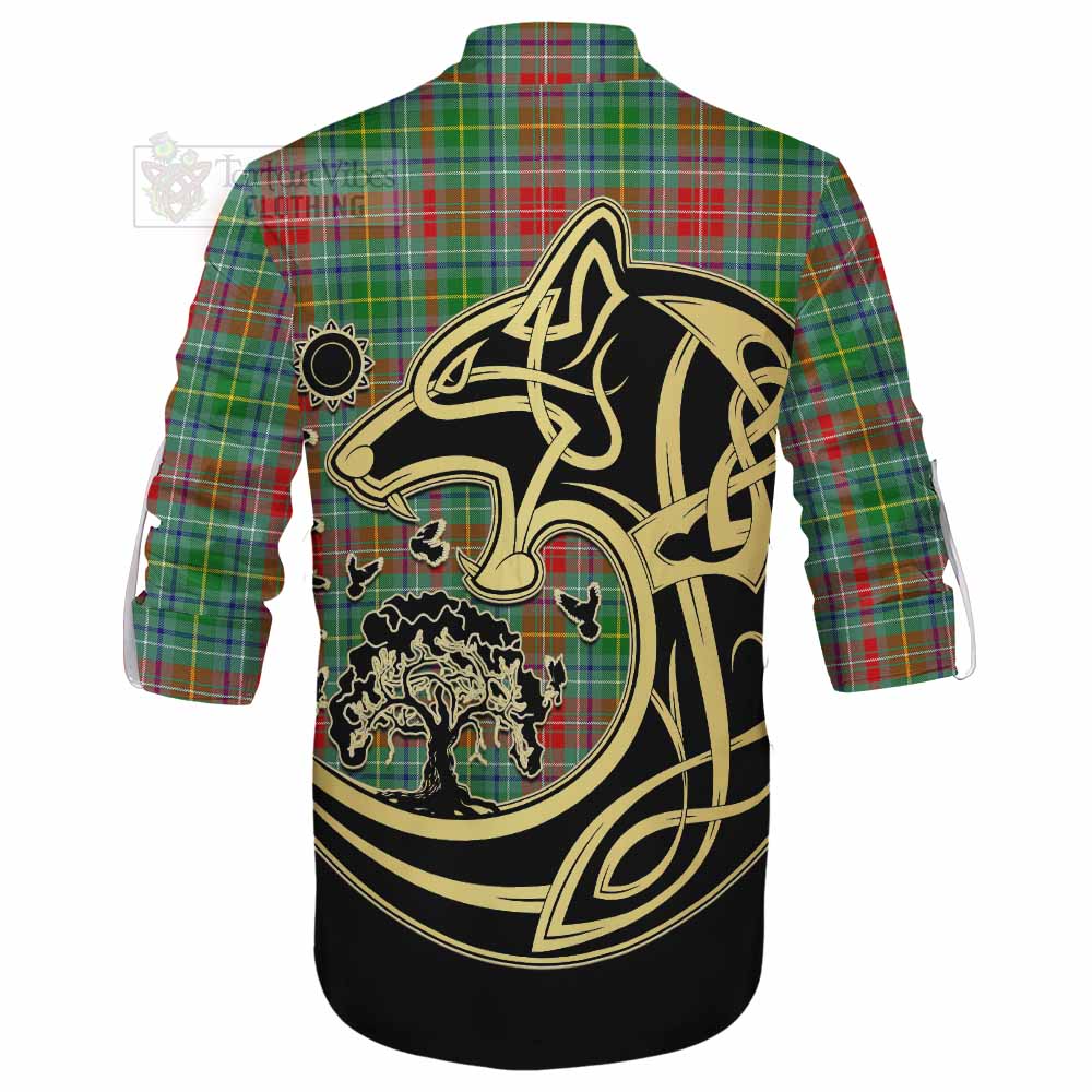 Muirhead Tartan Ghillie Kilt Shirt with Family Crest Celtic Wolf Style - Tartan Vibes Clothing