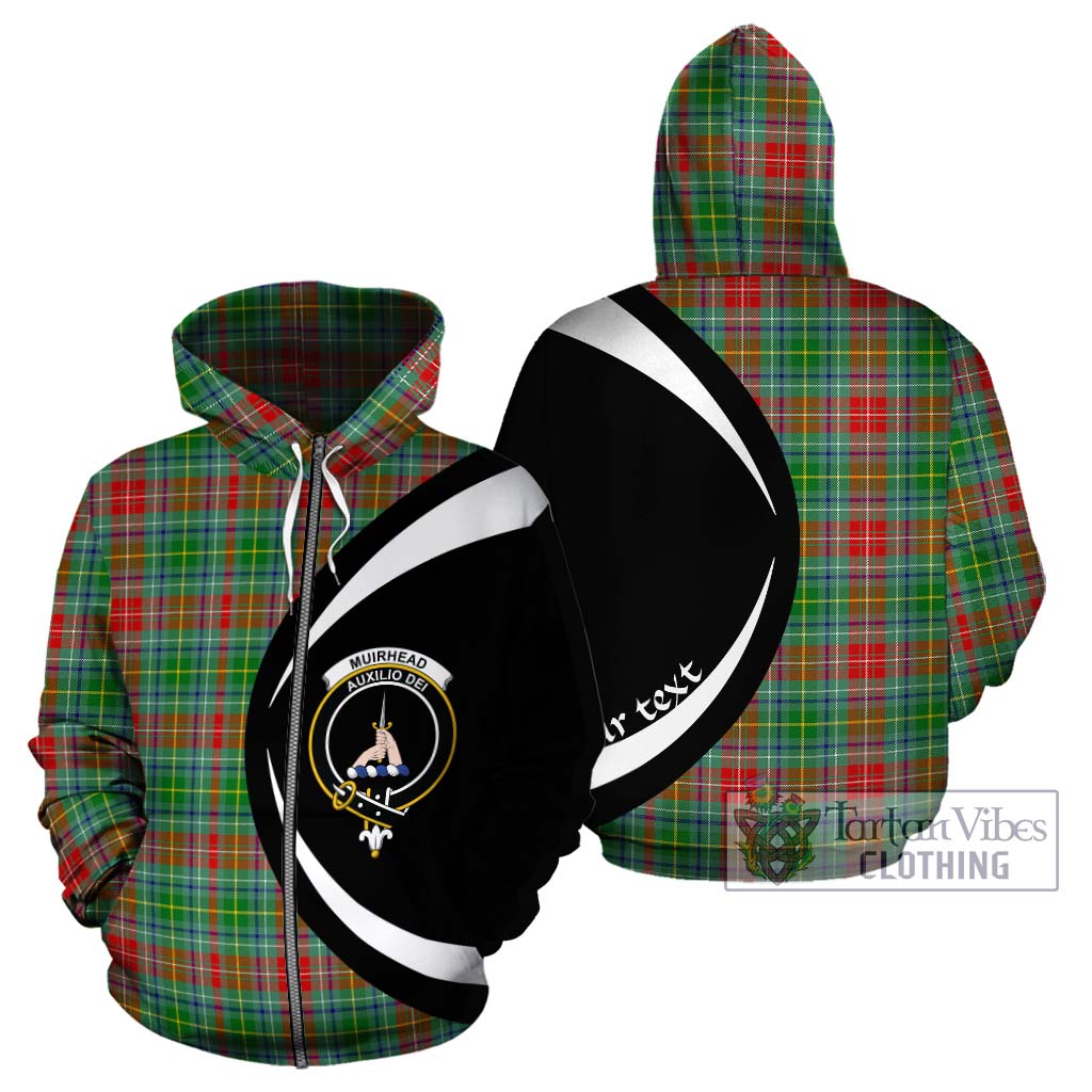 Muirhead Tartan Hoodie with Family Crest Circle Style - Tartan Vibes Clothing